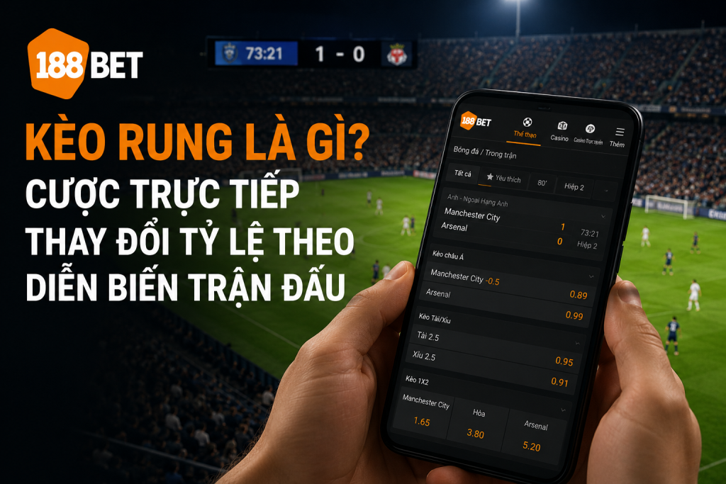 Kèo rung bóng đá hiển thị tỷ lệ cược trực tiếp trong trận đấu
